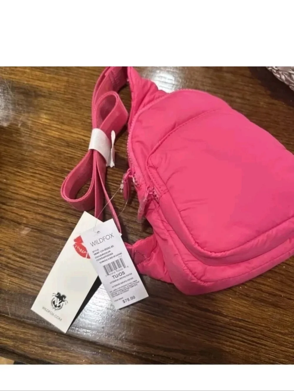 Wildfox Hot Pink Quilted Mini Crossbody Bag with Strap - Picture 2 of 6